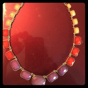 Multicolor faceted glass bead necklace